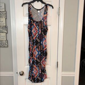 Geometric Print Sleeveless Dress